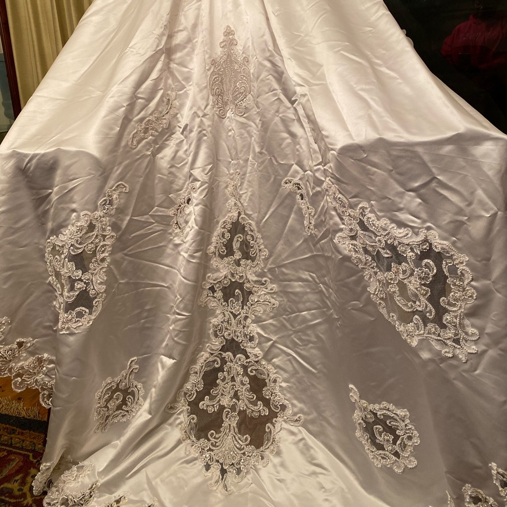 Pearl Embellished Gorgeous Wedding Gown & Veil - Picture 7 of 15